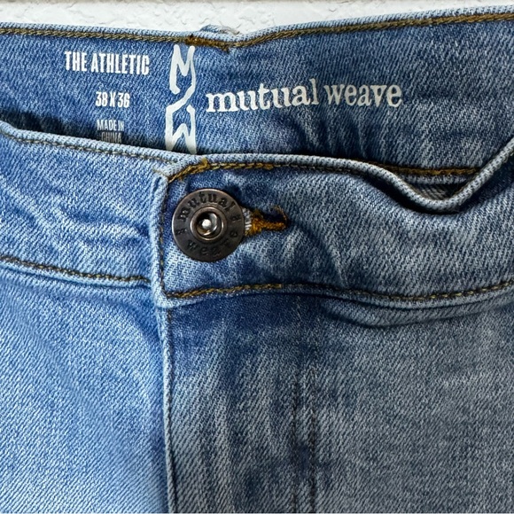 Mutual Weave Men's Athletic Fit Jeans 38 x 36 5 pocket Whisker Detail Big & Tall - Picture 4 of 12